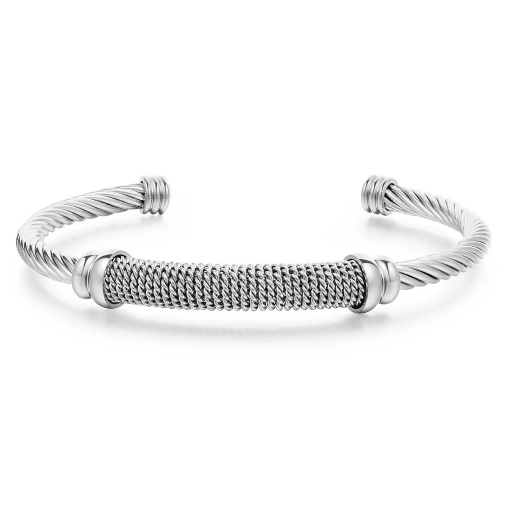 Silver Cable Bangle